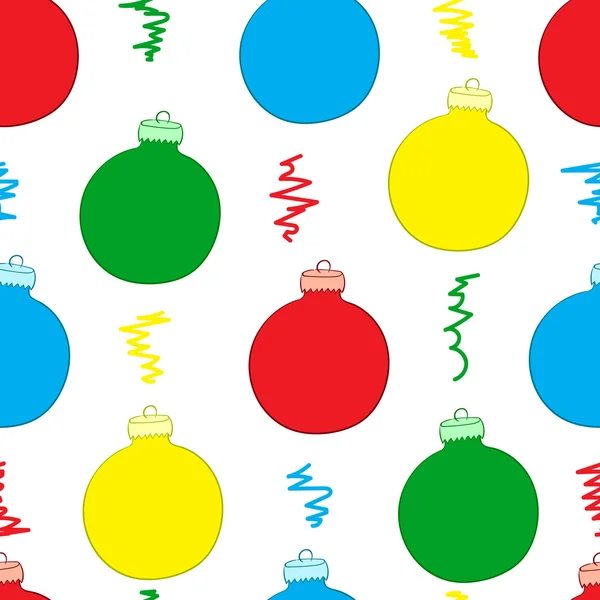 Bolas de Navidad sin costuras en blanco — Archivo Imágenes Vectoriales
