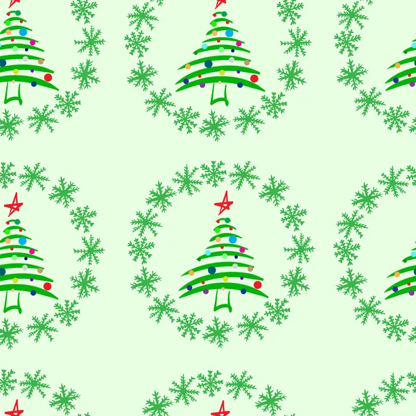 Seamless fir-trees in snow — Stock Vector