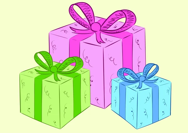 Tres cajas de regalo — Archivo Imágenes Vectoriales