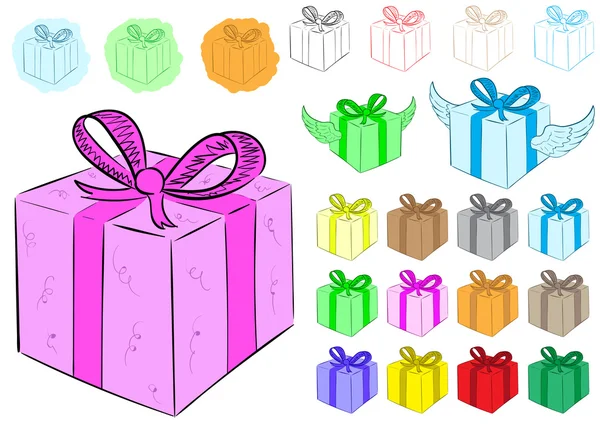 Clipart with gifts — Stock Vector