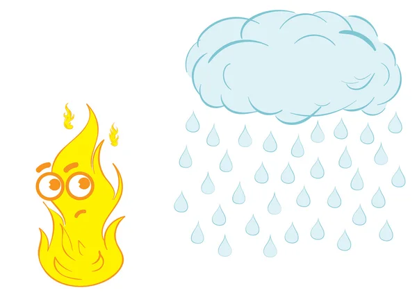 Fire and rain — Stock Vector