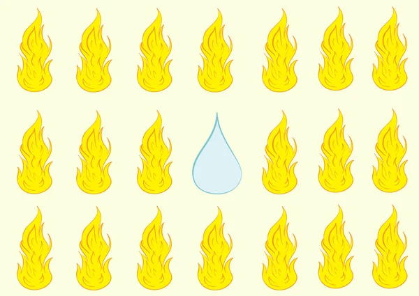 Une goutte d'eau en feu — Image vectorielle