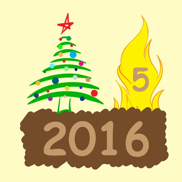 Η καύση έτος Πρωτοχρονιά — Διανυσματικό Αρχείο