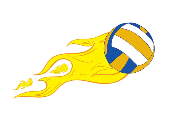 Volleyball with a flame — Stock Vector