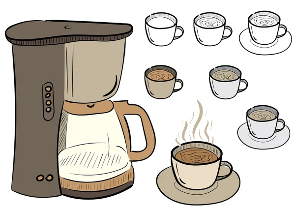 Clipart con café — Vector de stock