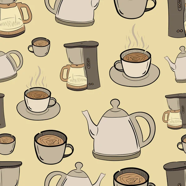 Textura de café sin costuras — Vector de stock