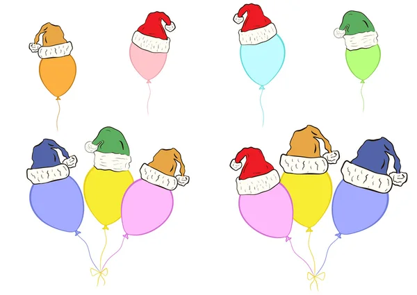 Clipart mit Weihnachtsballons — Stockvektor