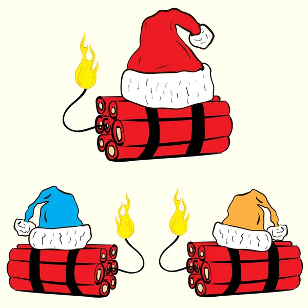 Weihnachtliches Dynamit — Stockvektor