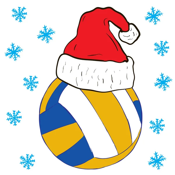 Football de Noël dans une casquette — Image vectorielle