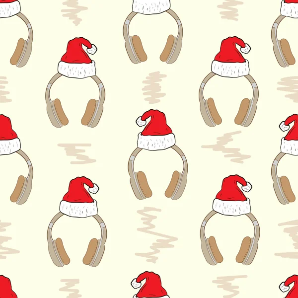 Auriculares de Navidad sin costuras — Vector de stock