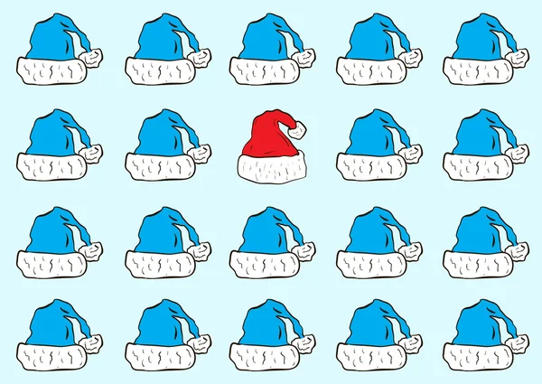 Gorras de color de Navidad — Vector de stock