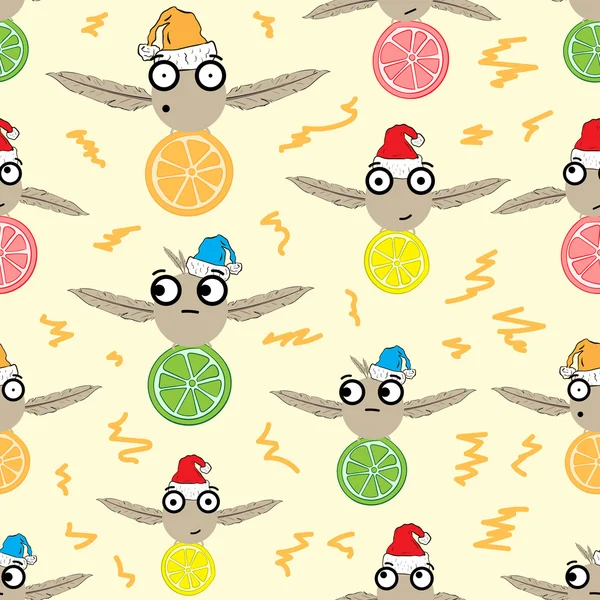 Naadloze monsters met citruses — Stockvector