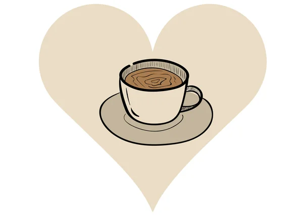 Kaffee im Herzen — Stockvektor