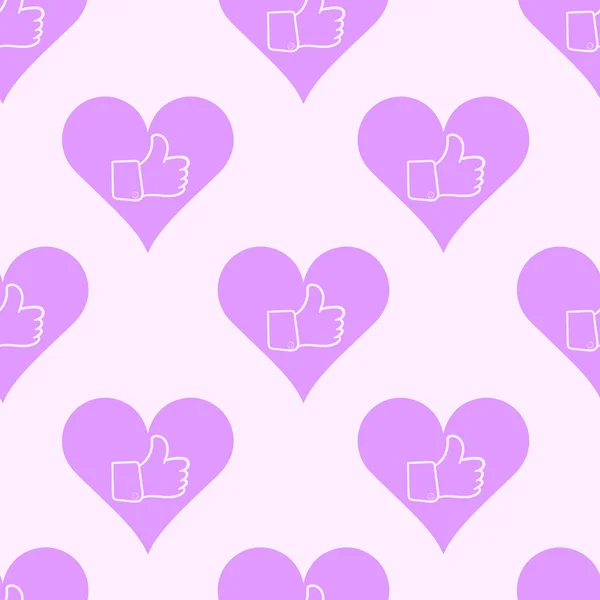Le gusta inconsútil en corazones violetas — Archivo Imágenes Vectoriales