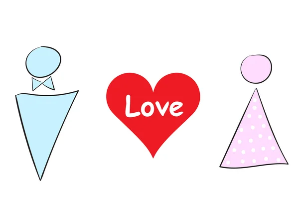 Illustration d'amour avec coeur — Image vectorielle
