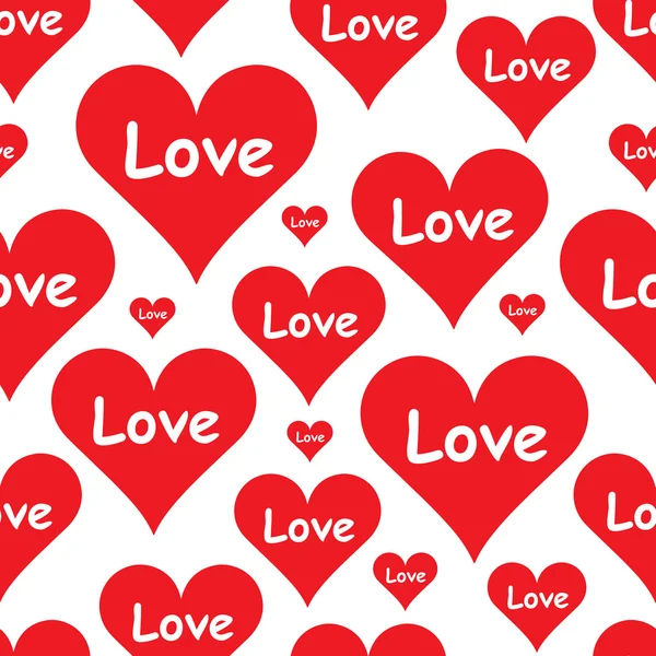 Amour dans les cœurs rouges — Image vectorielle