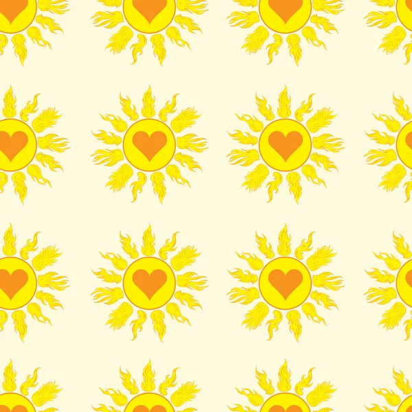 Sol sin fisuras con corazones — Vector de stock