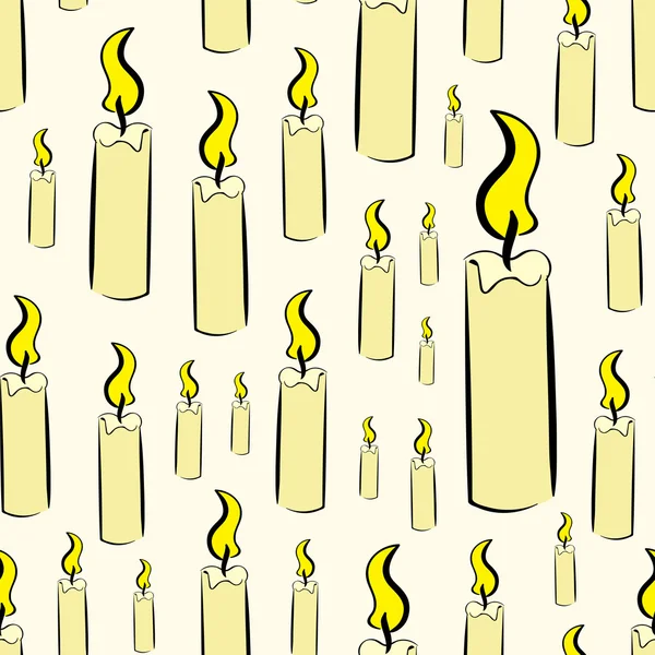 Velas sin costura con fuego — Archivo Imágenes Vectoriales