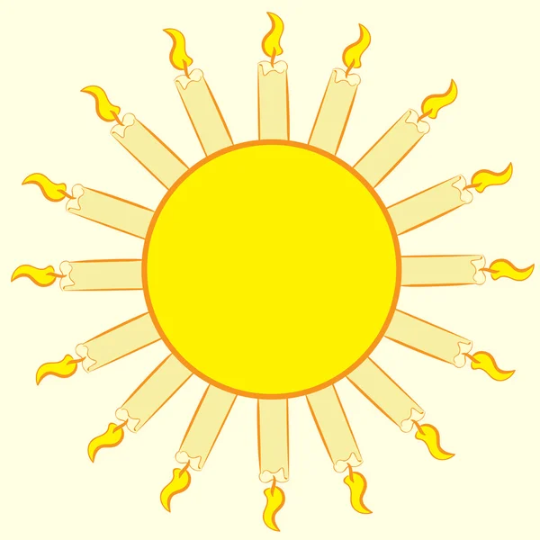 Słońce z świece — Wektor stockowy