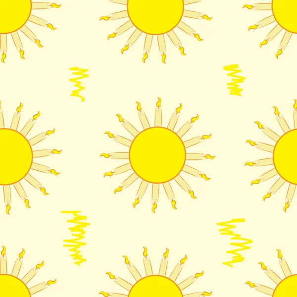 Soleil sans couture avec des bougies — Image vectorielle