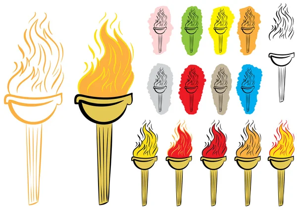 Clipart avec torches — Image vectorielle