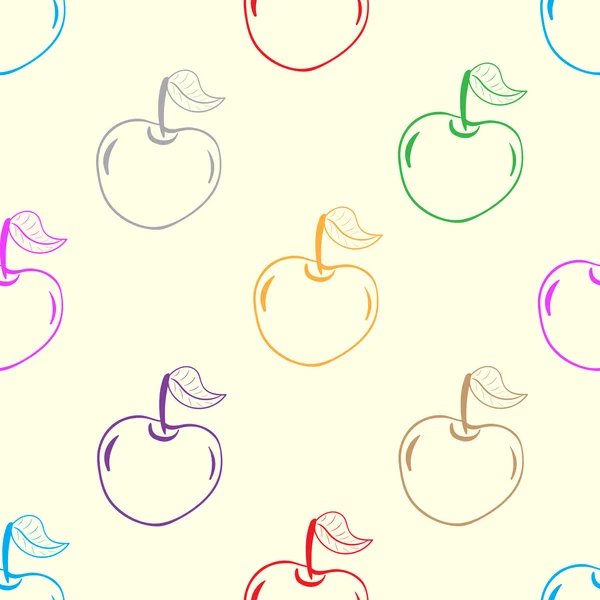 Бесшовные цветовые контуры вишни — стоковый вектор