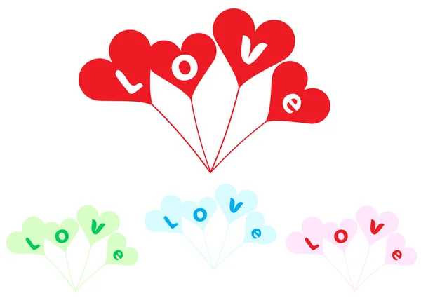 Coeurs sur bâtons — Image vectorielle