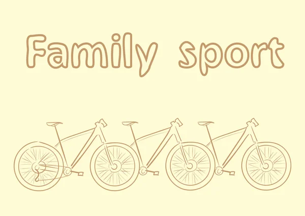 Familiesportsykkel – stockvektor