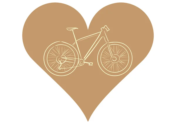 Bicicleta no coração — Vetor de Stock