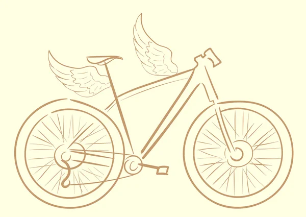 날개 달린된 스포츠 자전거 — 스톡 벡터