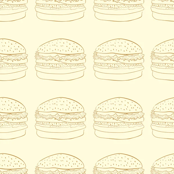 Contours de hamburgers sans couture — Image vectorielle