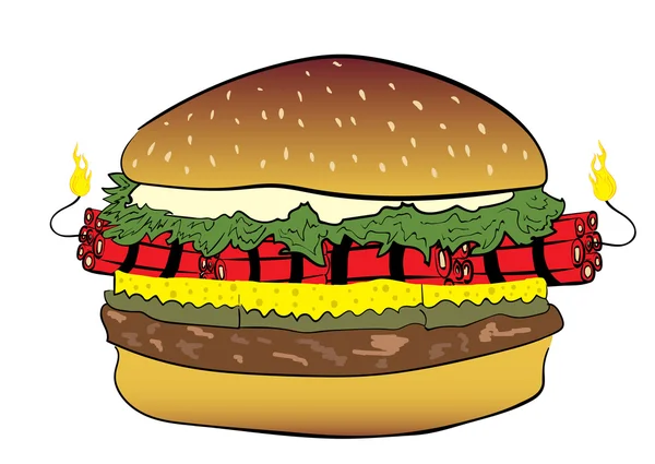 Burger s dynamitem — Stockový vektor