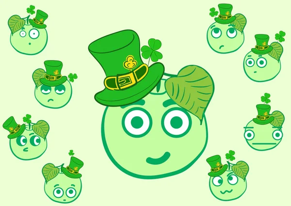 Jablka St. Patricks Day — Stockový vektor