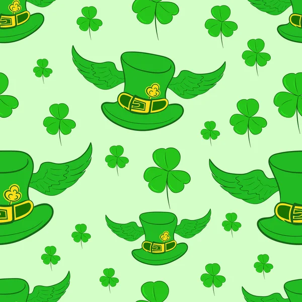 Chapeaux ailés sans couture de Saint Patrick — Image vectorielle