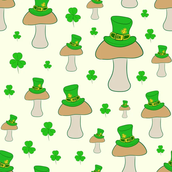 Champignons sans couture de Saint Patrick — Image vectorielle