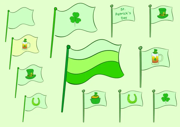 Flaggen eines St. Patricks Day — Stockvektor