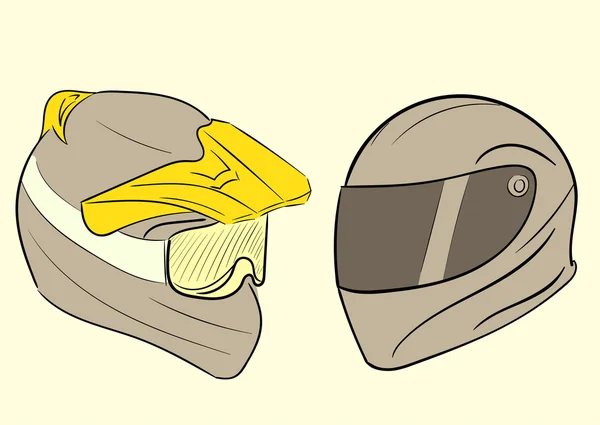 Différents casques de moto — Image vectorielle