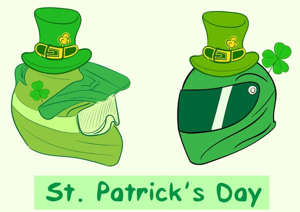 Helmen van een St. Patricks Day — Stockvector