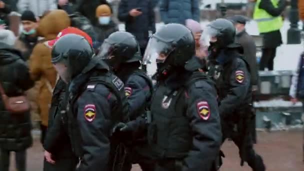 Inhaftierte Menschen protestieren gegen politische Streiks. Unterstützung für Alexej Nawalny. Russland Moskau — Stockvideo