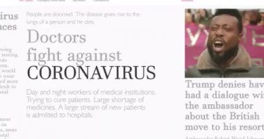 Coronavirus manşetleri. Covid-19 kapsama alanı. Salgın korona virüsü. Dünya salgını