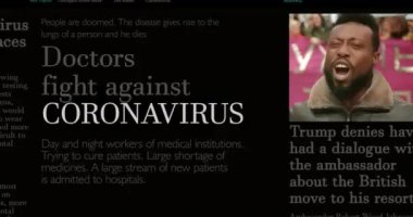 Coronavirus manşetleri. Covid-19 kapsama alanı. Salgın korona virüsü. Dünya salgını