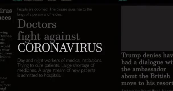 Koronavirus titulek. Covid-19. virus pandemické korony. Světová epidemie — Stock video