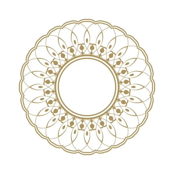 抽象的な花柄のデザインのための装飾的なラウンドフレーム 白の丸枠 印刷カード 招待状 木製家具 鍛造のためのテンプレート ベクトル — ストックベクタ