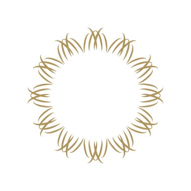 Soyut çiçek desenli tasarım için dekoratif yuvarlak çerçeve. Siyah-beyaz daire çerçeve. Baskı kartları, davetiyeler, kitaplar, tekstil, gravür, ahşap mobilya, sahtecilik için şablon. Vektör.