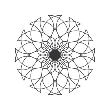 Tasarım için soyut bir süsleme ile dekoratif yuvarlak çerçeve. Çember çerçeve. Kağıt, davetiye, kitap, tekstil, gravür, sahtecilik için zarif bir unsur. Vektör.