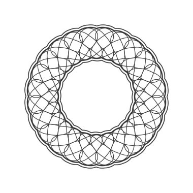 Dekoratif yuvarlak çerçeve çiçek süsleme ile tasarımı için. Bir şablon baskı kartpostallar, davetiyeler, kitaplar, tekstil, gravür, ahşap mobilyalar, sıcak dövme. Vektör.