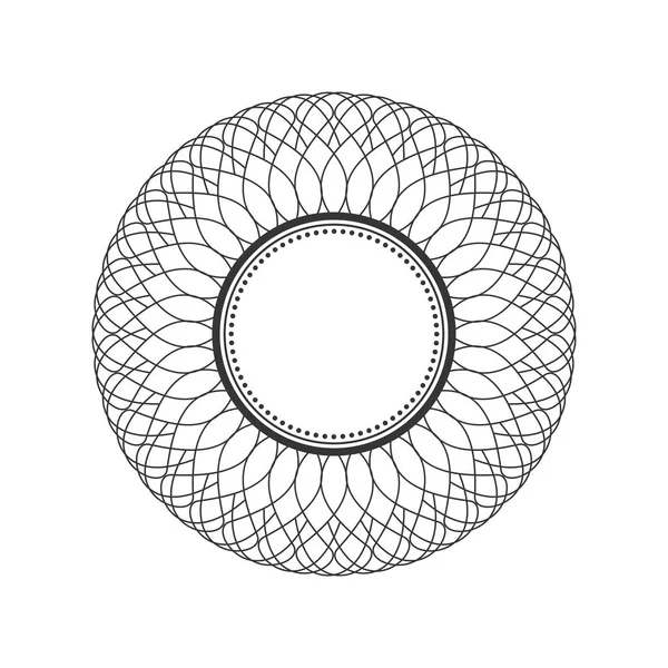 Marco Redondo Decorativo Para Diseño Con Adorno Floral Una Plantilla — Archivo Imágenes Vectoriales