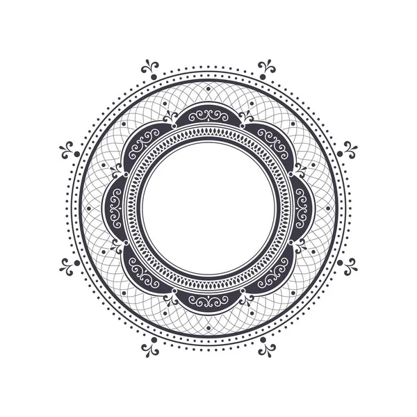 Cadru Rotund Decorativ Pentru Design Ornament Floral Șablon Pentru Imprimarea — Vector de stoc