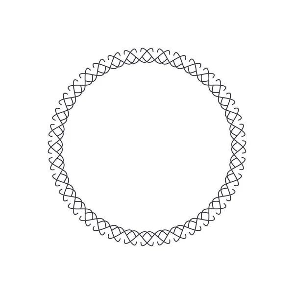 Dekorativní Kulatý Rám Pro Design Abstraktním Ornamentem Kruhový Rám Elegantní — Stockový vektor