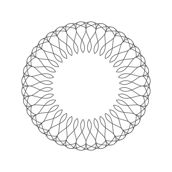 Dekorativní Kulatý Rám Pro Design Abstraktním Ornamentem Kruhový Rám Elegantní — Stockový vektor